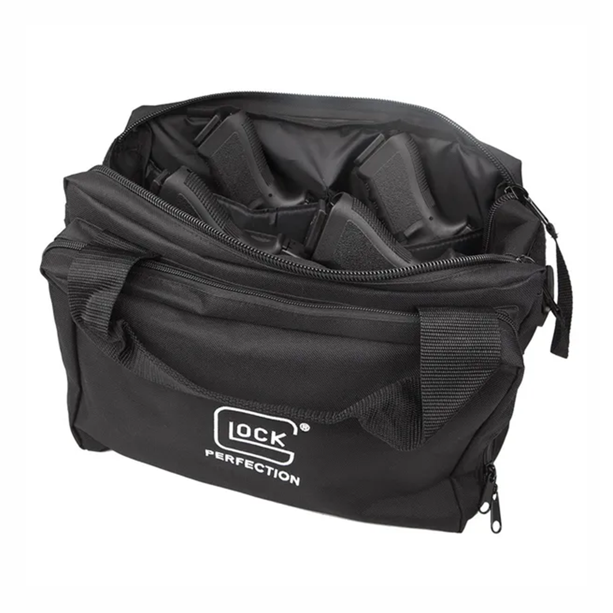 Glock OEM 4-Pistol Range Bag – Black 600D Polyester Soft Case (AP60219) With Padded Interior